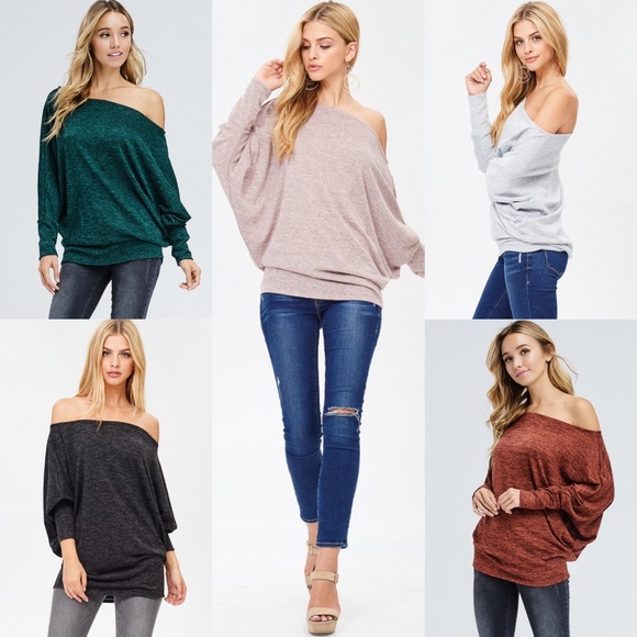 TRISTYN Off the Shoulder Top - H. GREEN - Picture 3 of 4